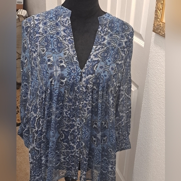 Joie Tops - NWT Joie 100% Silk Blue Paisley Tunic Size L